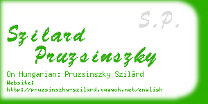 szilard pruzsinszky business card