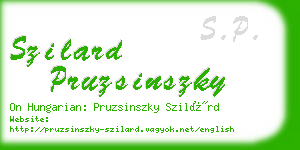 szilard pruzsinszky business card